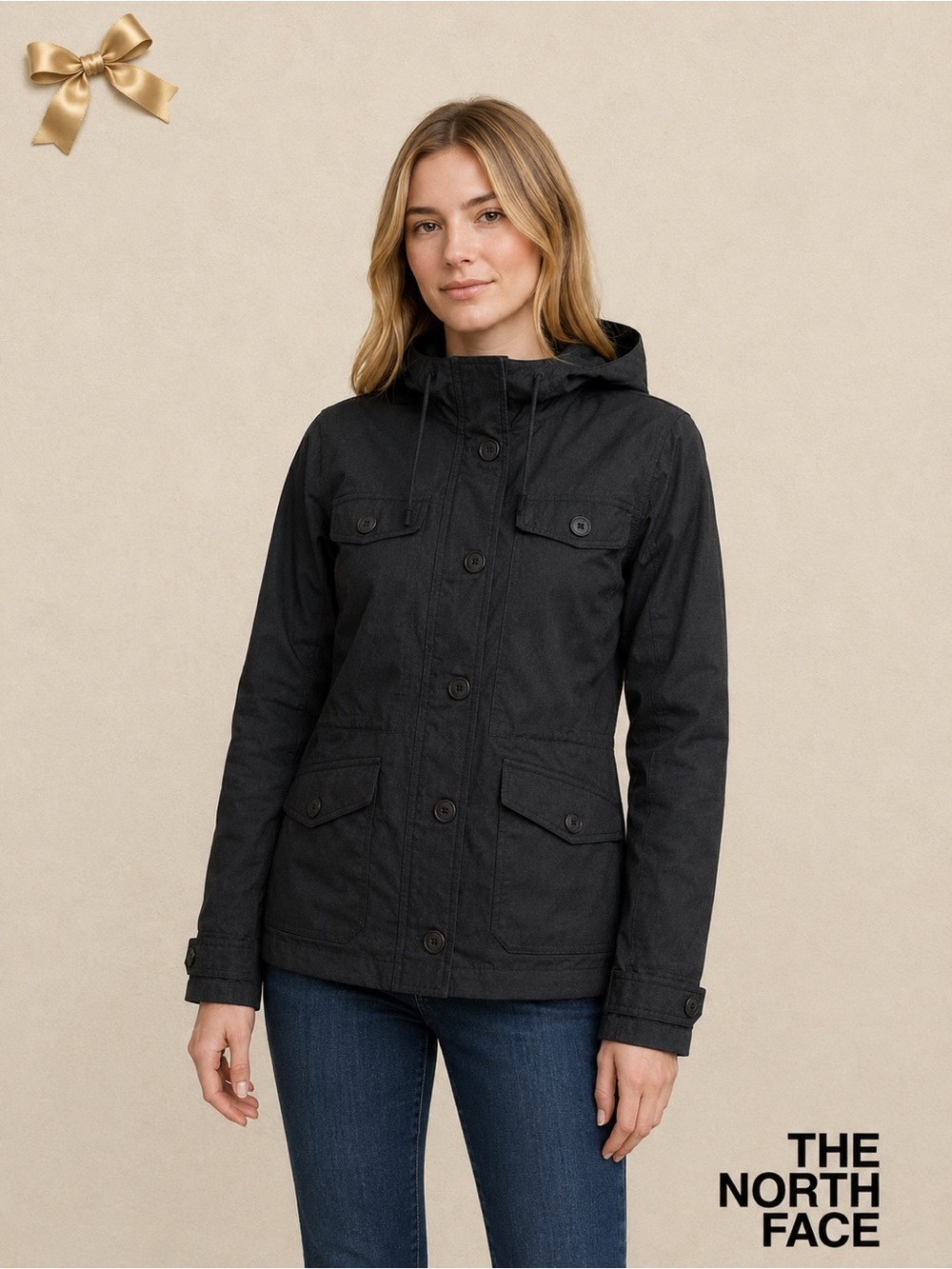 The North Face Hooded Lightweight Windbreaker Jacket Gray XS